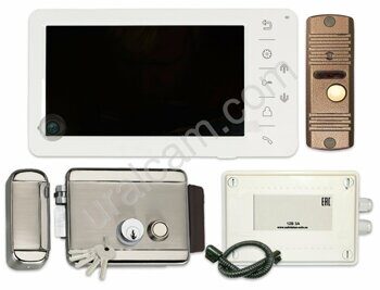 Видеодомофон с электромеханическим замком комплект